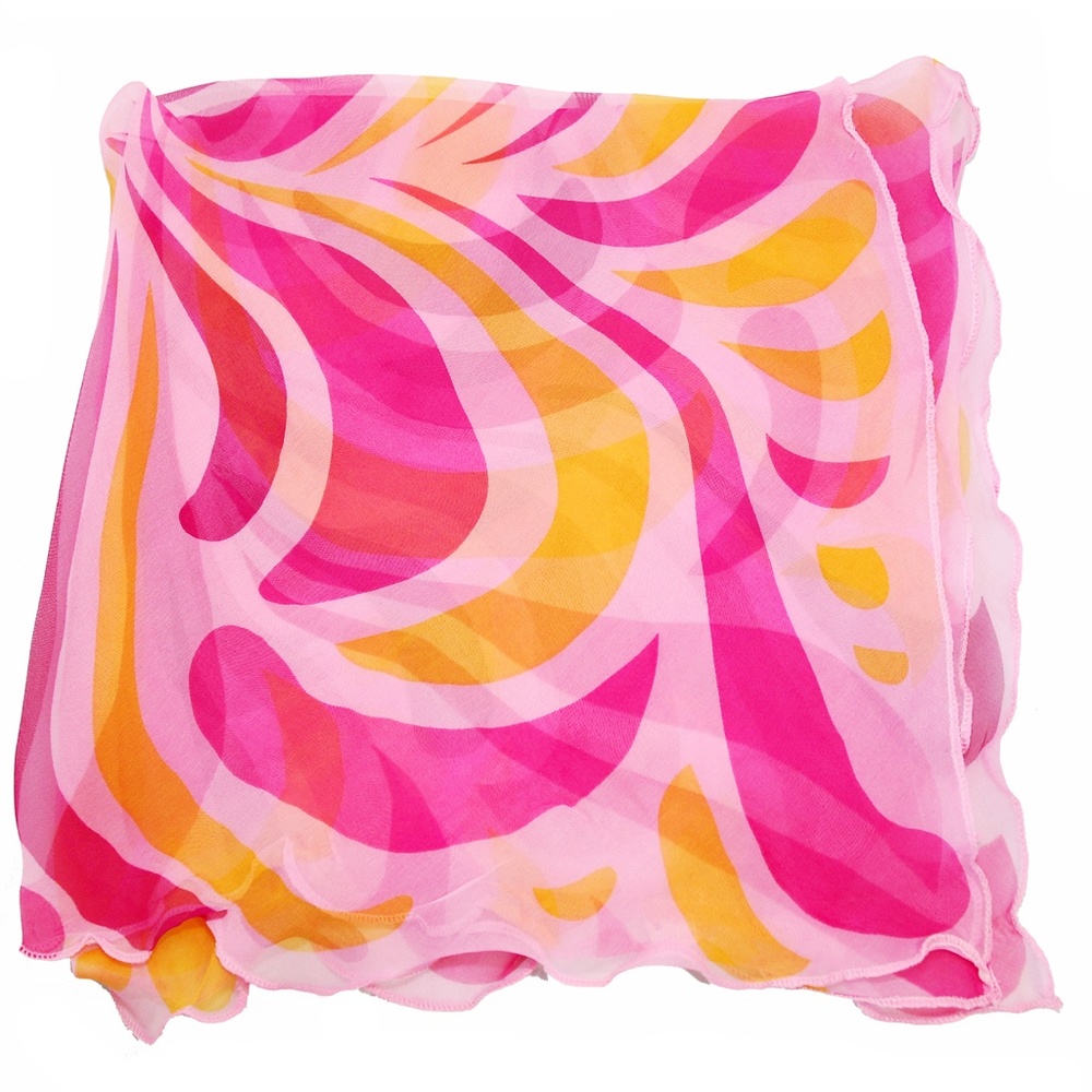 Pink Flutura Ruffle Edge Scarf 40% Silk